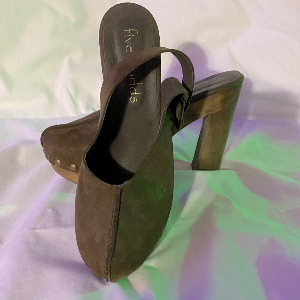 Five Worlds by Cordani heeled platform sling backs